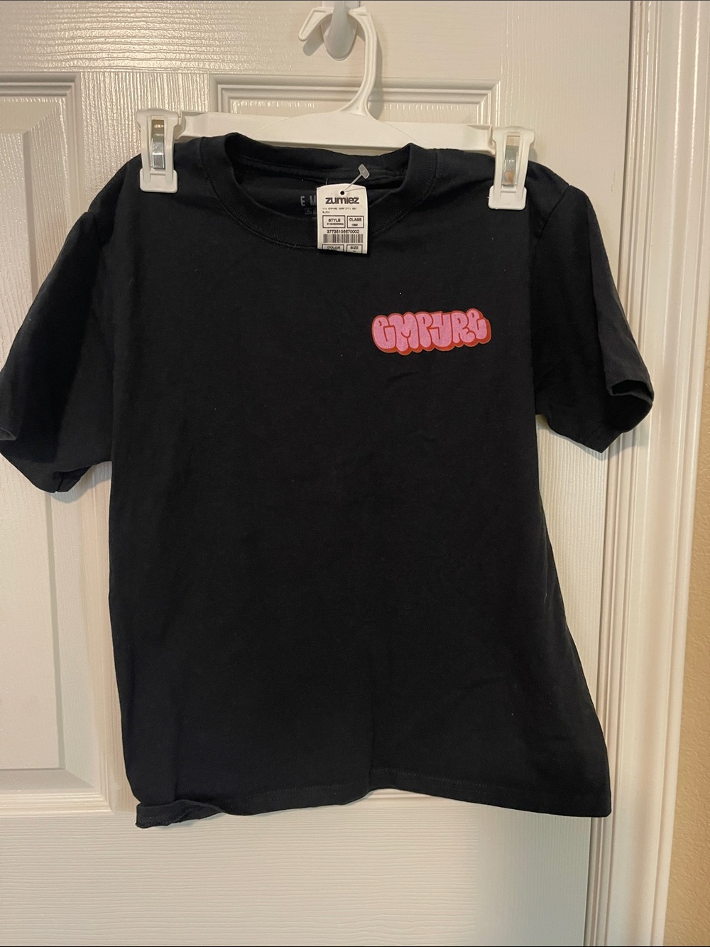 Zumiez Black Kids Short Sleeve Tee with Pink Bubble Logo